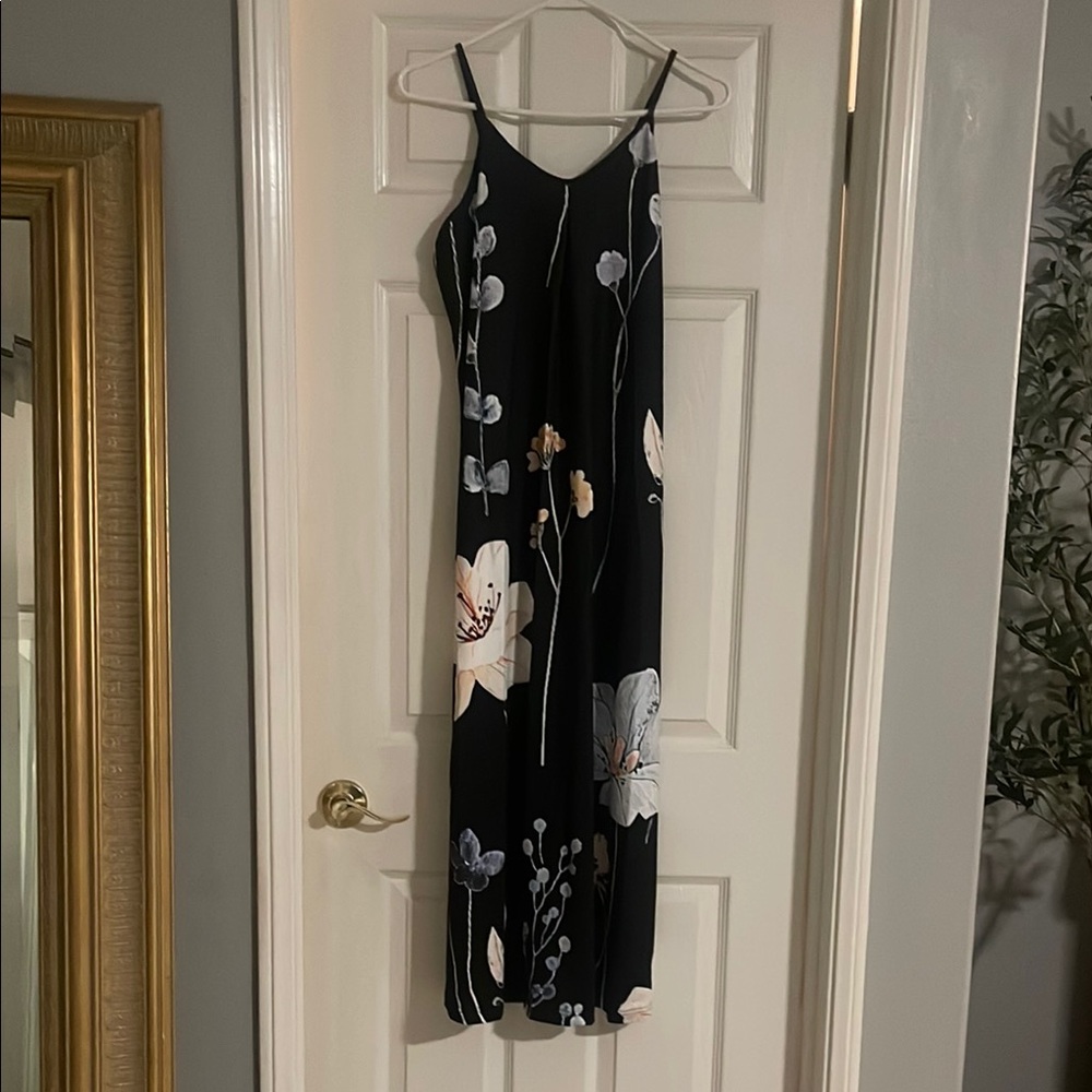 Floral Black Maxi Dress with Classic Charm